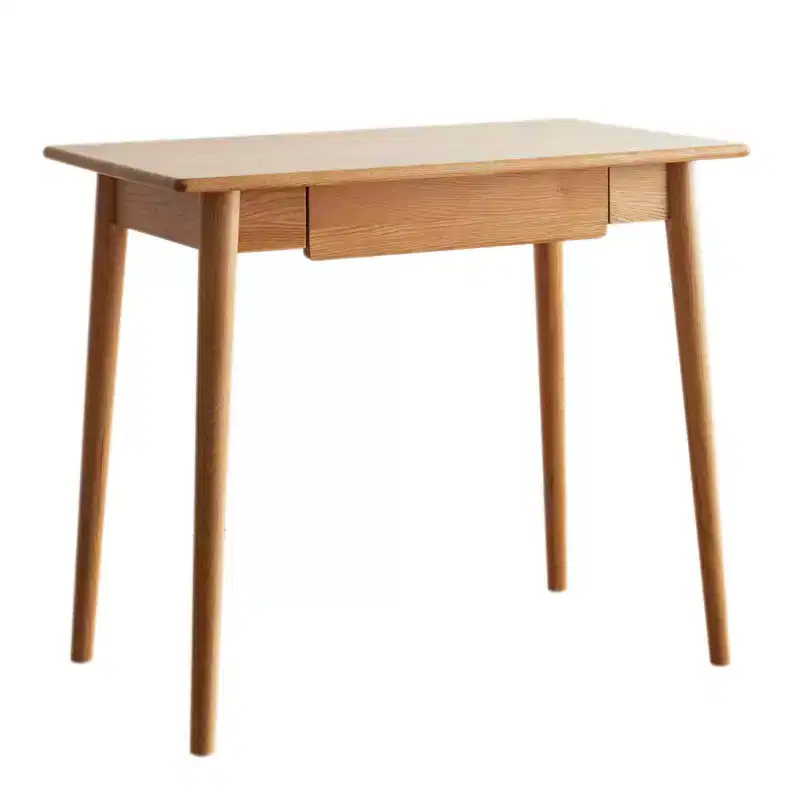 Okak 31.5/39IN Modern Solid Wood Home Office Desks, Standing Desk with 1 Drawer, Writing Desk for Living Room, Reading Room, Study