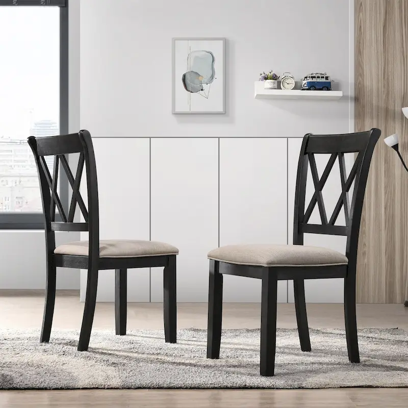 Fabric Upholstered Dining Chair Set of 2
