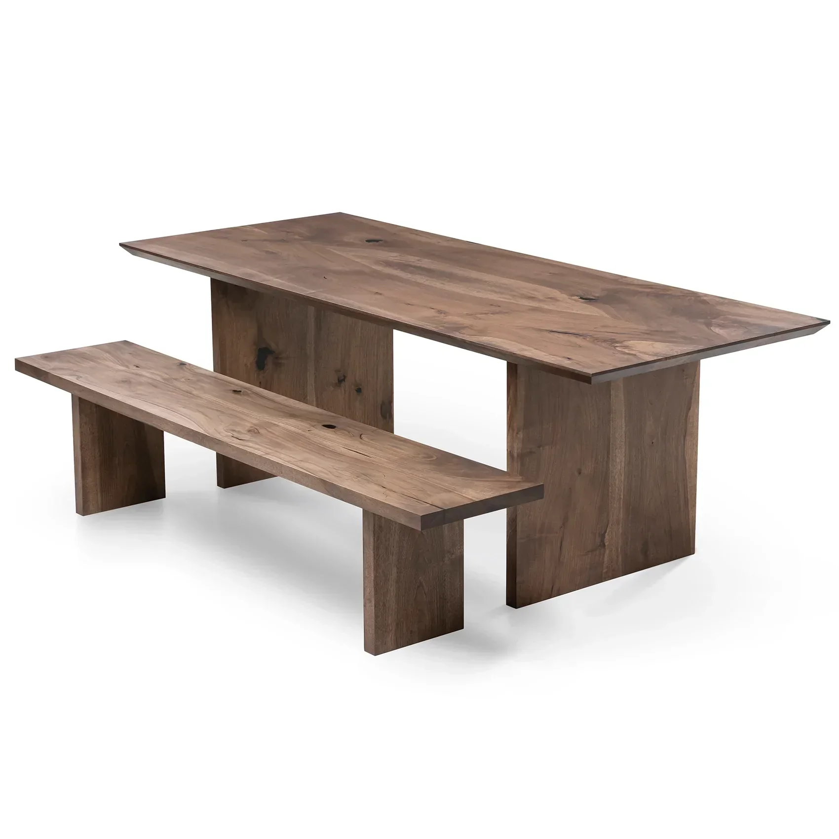 Walnut Dining Table - Introducing the solid walnut dining room table - a piece that seamlessly blends the serene charm of rural life with