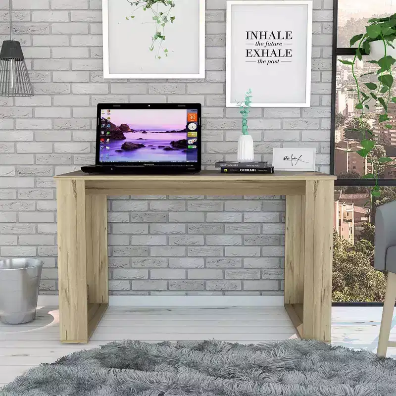 Shenyang Computer Desk Brown - : Ergonomic Design, Wood Laminate, 47.5" Wide
