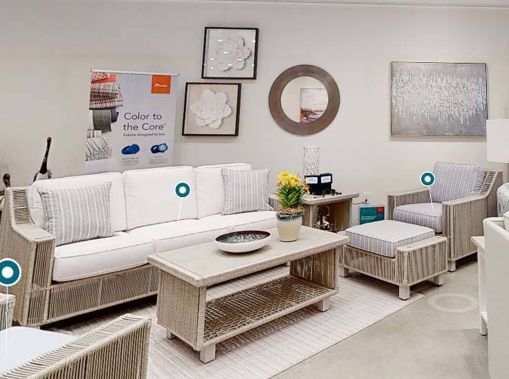 Outdoor Wicker Arm Chair with Cushion Gray Woven Patio Lounge Seat
