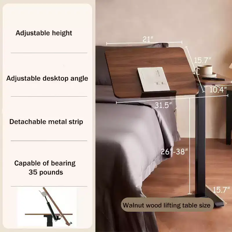 UPGRADED Overbed Mobile Rolling Nightstand for Bedroom Living Room