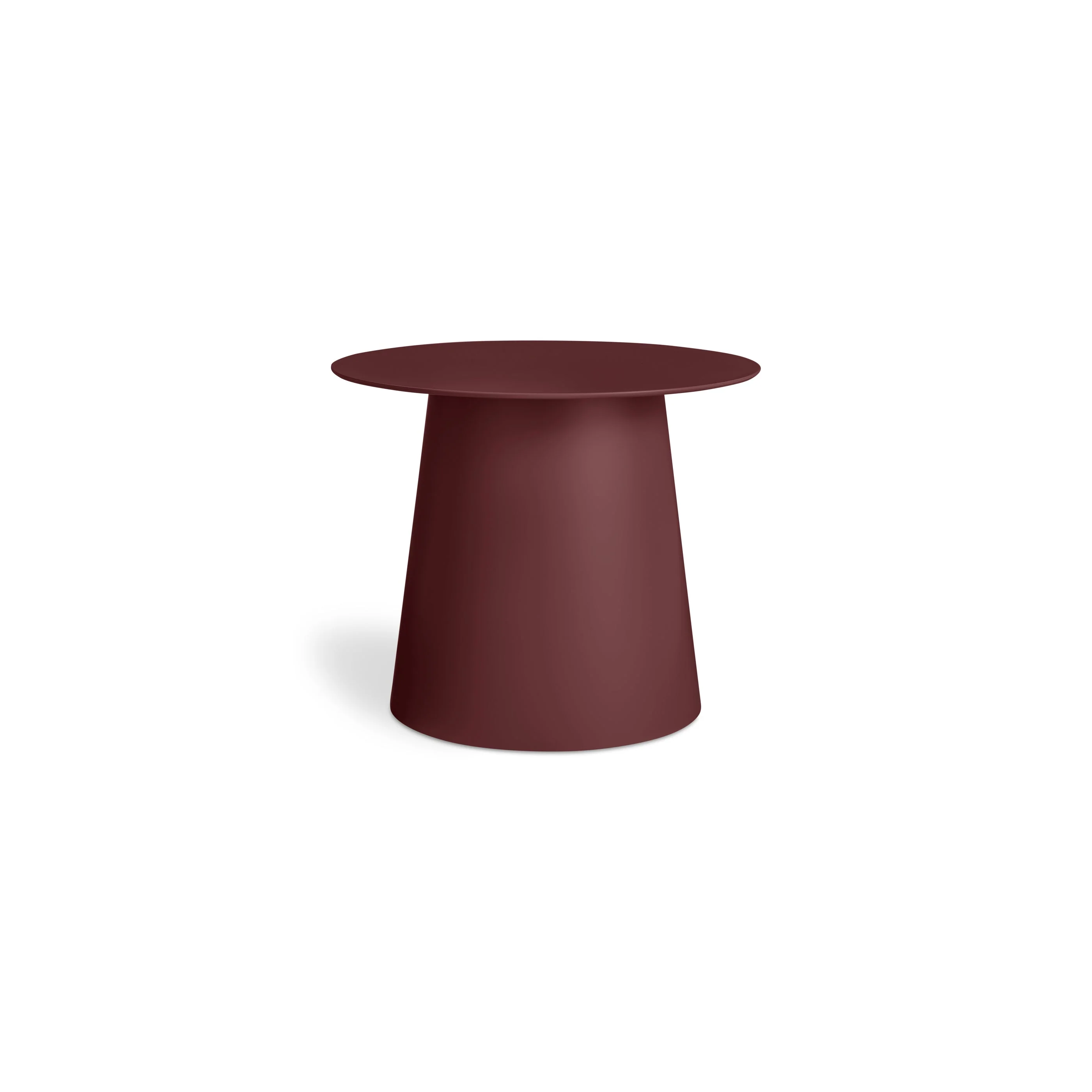 Modern White Metal End Table with Round Top for Living Room