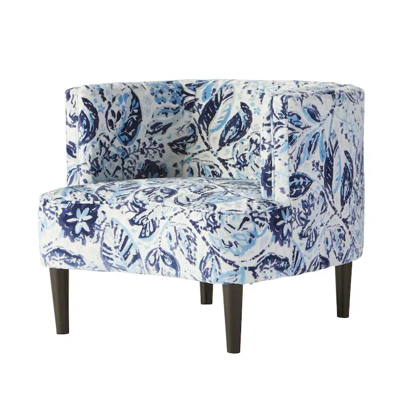 Roundhill Furniture Isla Chenille Oversized Living Room Barrel Accent Chair with Arms