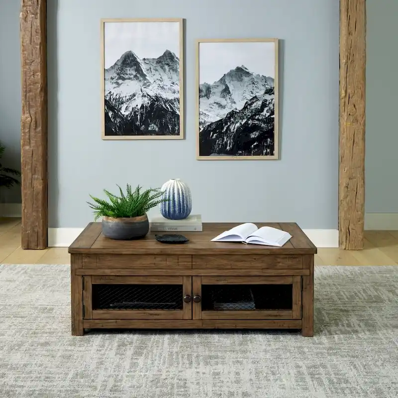 Pinebrook Ridge Weathered Toffee Lift Top Cocktail Table