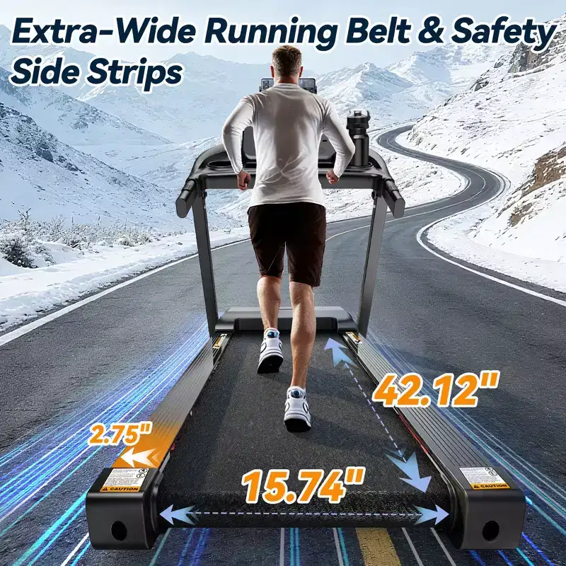 Portable Treadmill with Incline, 3.25HP Walking Pad with Handle Bar, 3-in-1 Foldable Treadmill for Home Office Small Space with Quiet Brushless