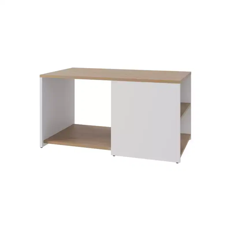 Okak Rectangle Coffee Table with Spacious Open Shelf and Durable Material for Living Room/Office, Space-Saving