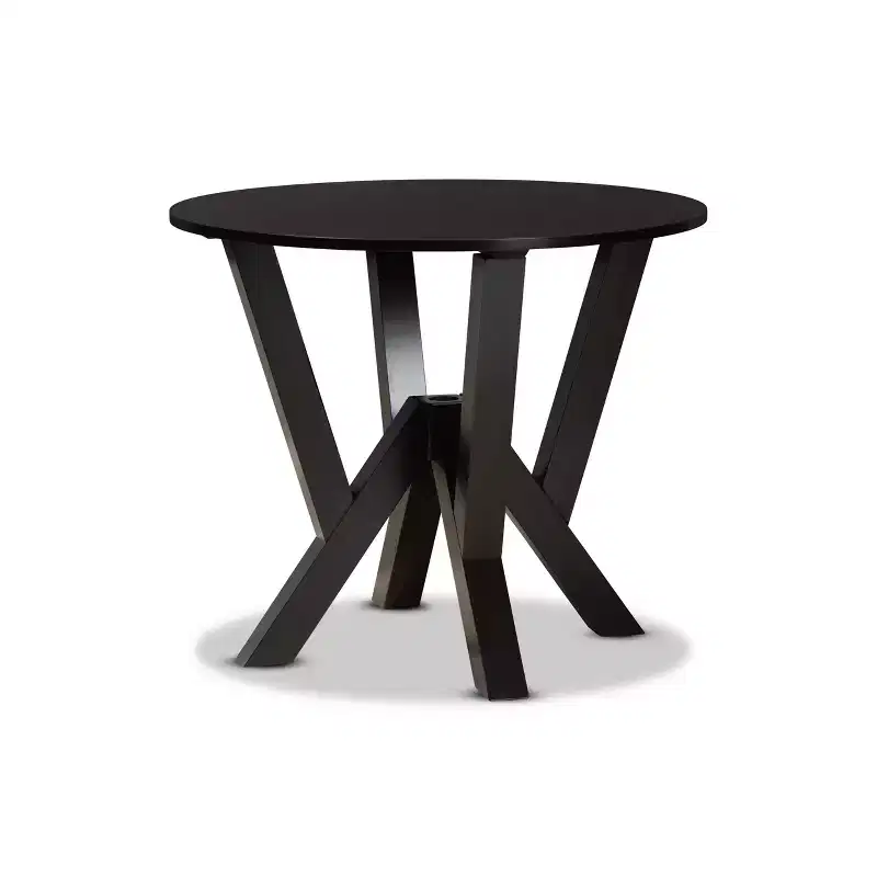 35 Irene Wide Round Wood Dining Table - Baxton Studio