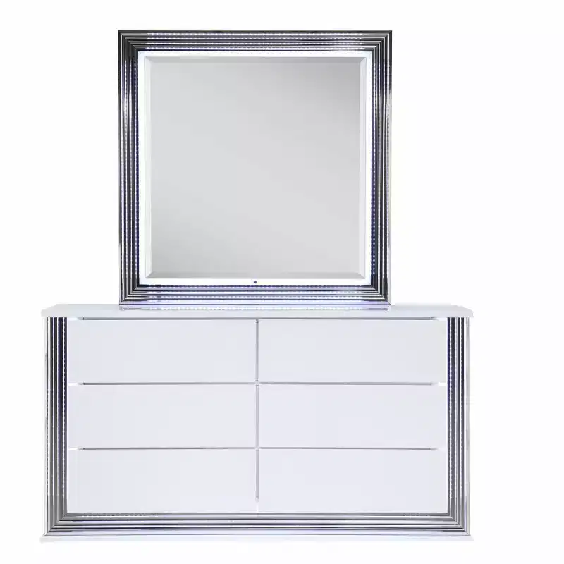 19.92 in.H MDF Horizontal Dressers with 3 - Drawers in White Finish