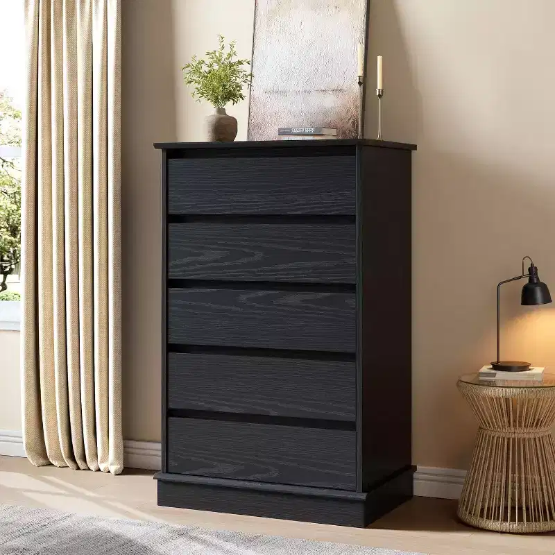 Tall Dresser for Bedroom, Vertical Wooden Chest of Drawers with Deep Storage & Closet Organizer