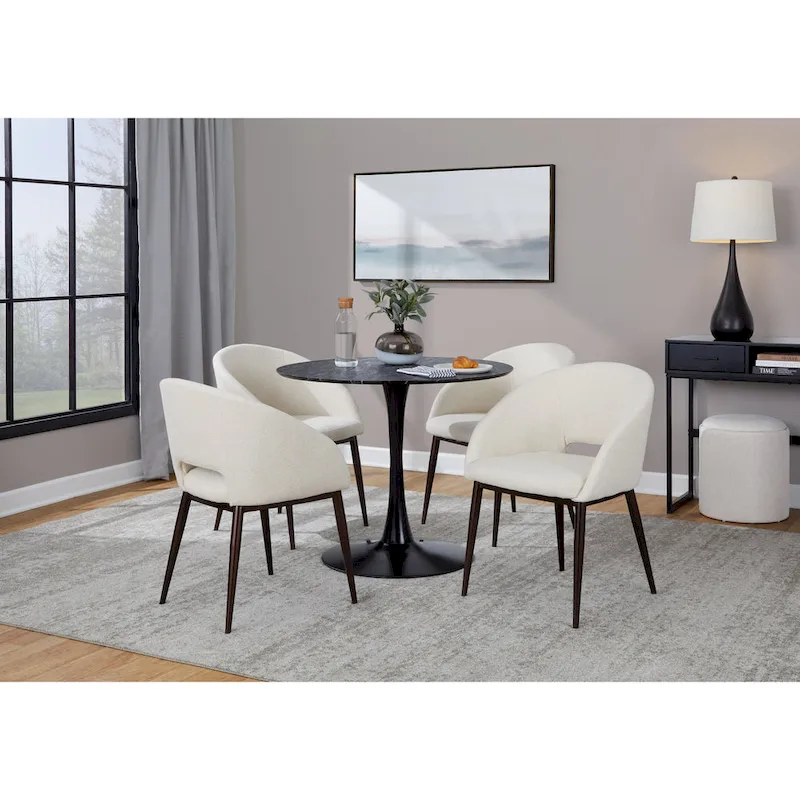 Barrel Seat Dining Chair with Velvet Upholstery & Copper Metal Legs, 250 lb, 3 Colors
