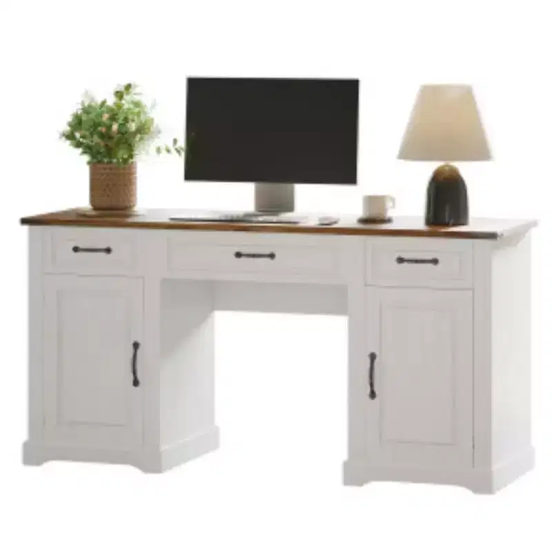 Sleek Office Desk with Drawers - Organized Storage for Books, Supplies & Devices