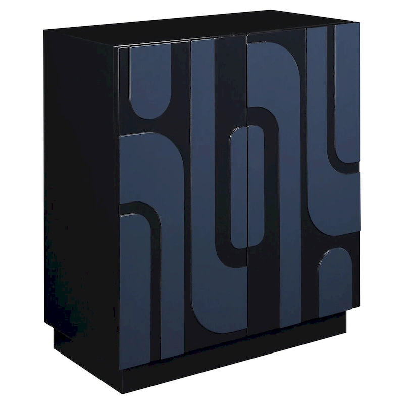 Uttermost Valeria 2 Door Glossy Blue Cabinet - 34 H X 30 W X 16.125 D