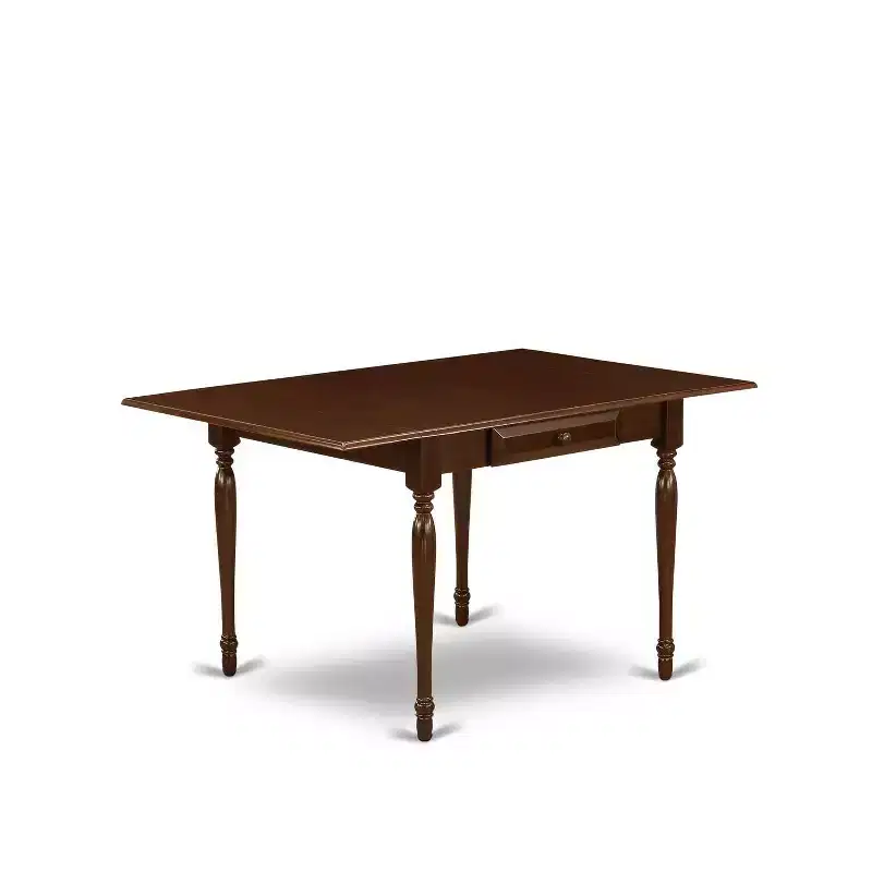3-Piece Mahogany Finish Solid Wood Top with Dropleaf Dining Table - Seats 2