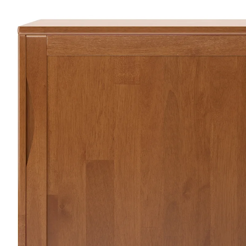 48-Inch Wide Mid-Century Modern Storage Cabinet with Sliding Doors and Drawers