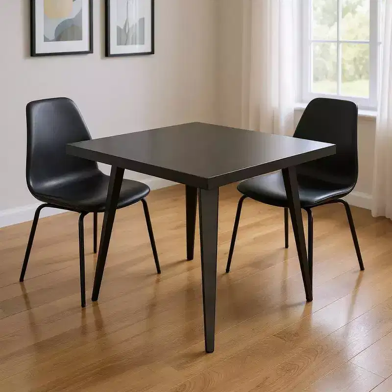 32 Gray Steel and Metal Square Dining Table
