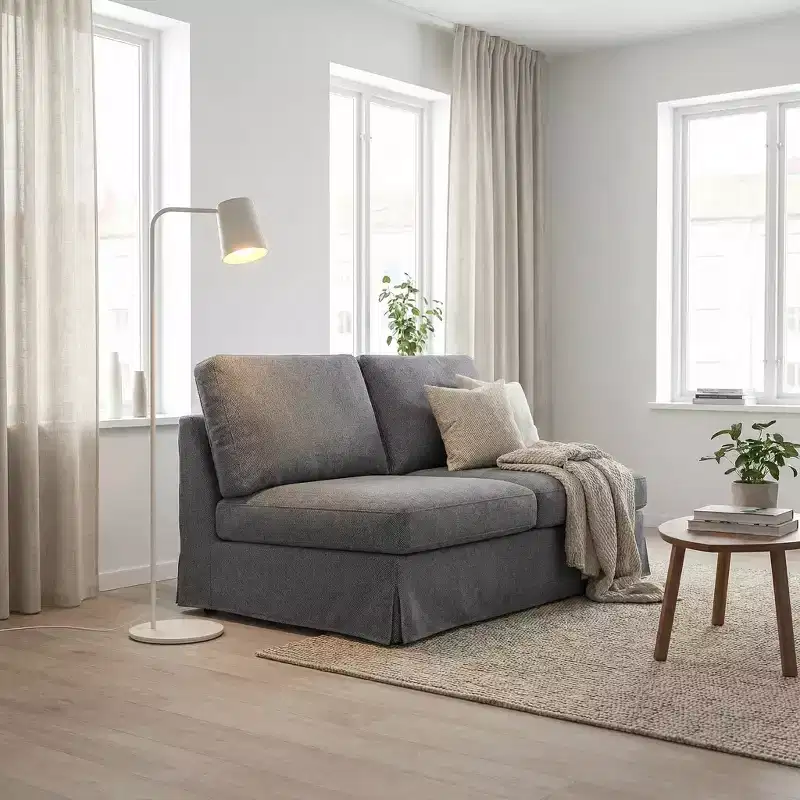 GustoWave Modular L-Shaped Sectional Sleeper Sofa with Storage, 2-Seat Pull-Out Couch Bed, Chenille Gray for Living Room