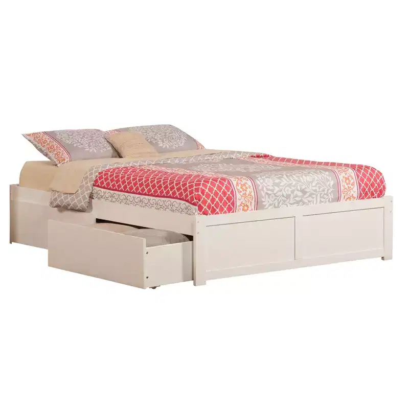 HomeStock 16.54 in.H White King Size Freestanding Headboards with Bed Frame