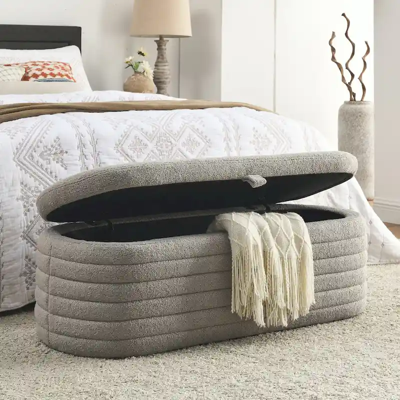 Storage Bench with Safety Hinge